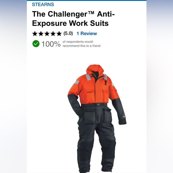 Stearns Challenger Anti-Exposure Suit PFD I580 - Picture 2 of 16